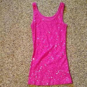 Hot pink sequence tank